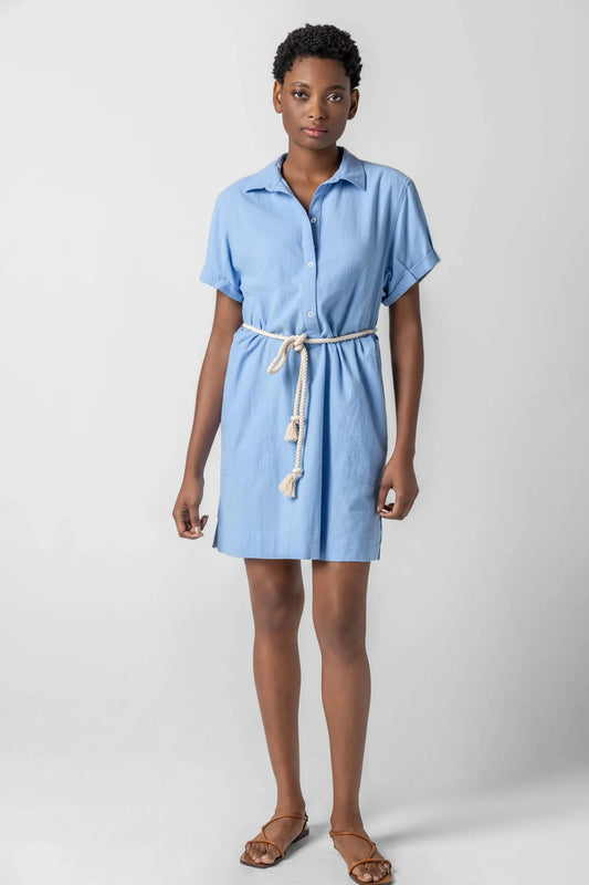 Halft Placket Shirt Dress