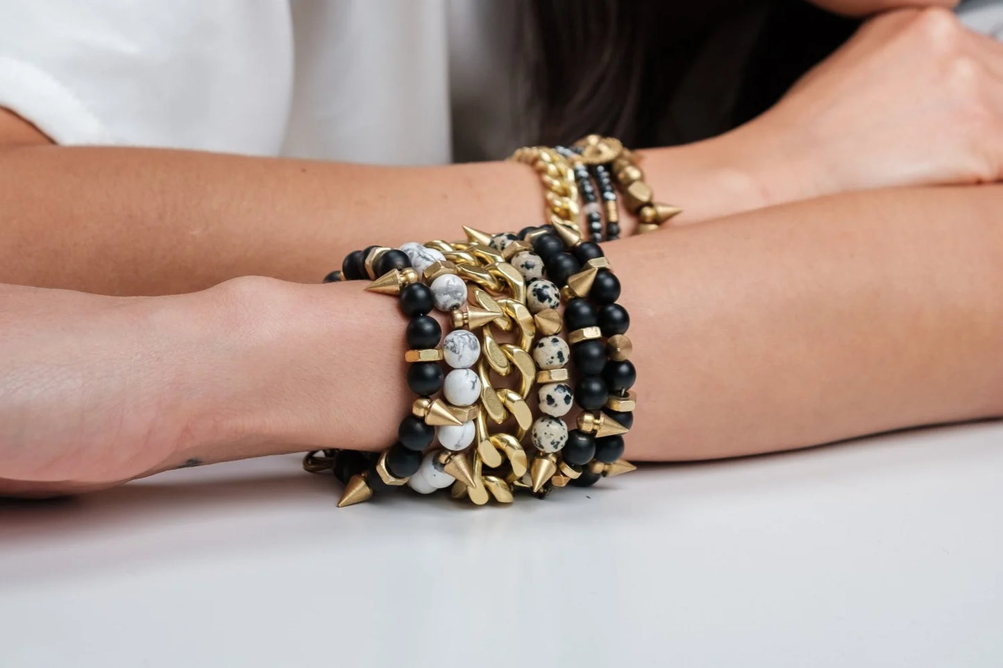 RN Matte Black Agate On Point Bracelet