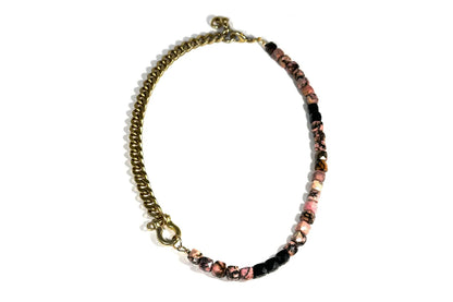 RN Shackle Duo Rhodonite Beaded Necklace