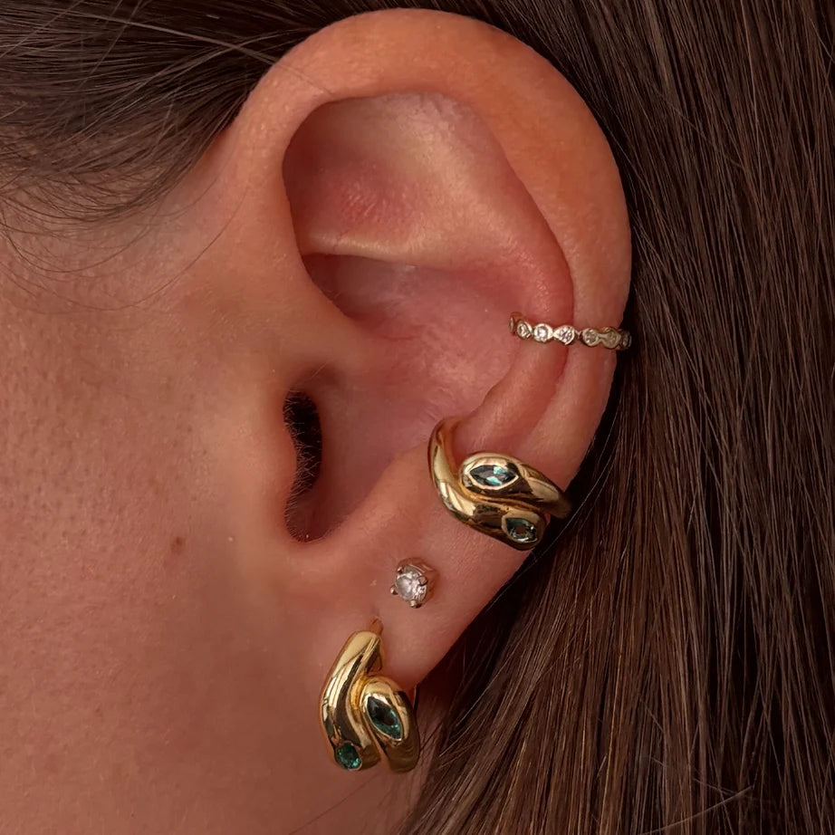 Cosimo Hoop Earrings Emerald
