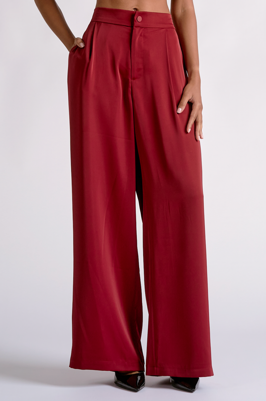 Silk WIde Leg Pants