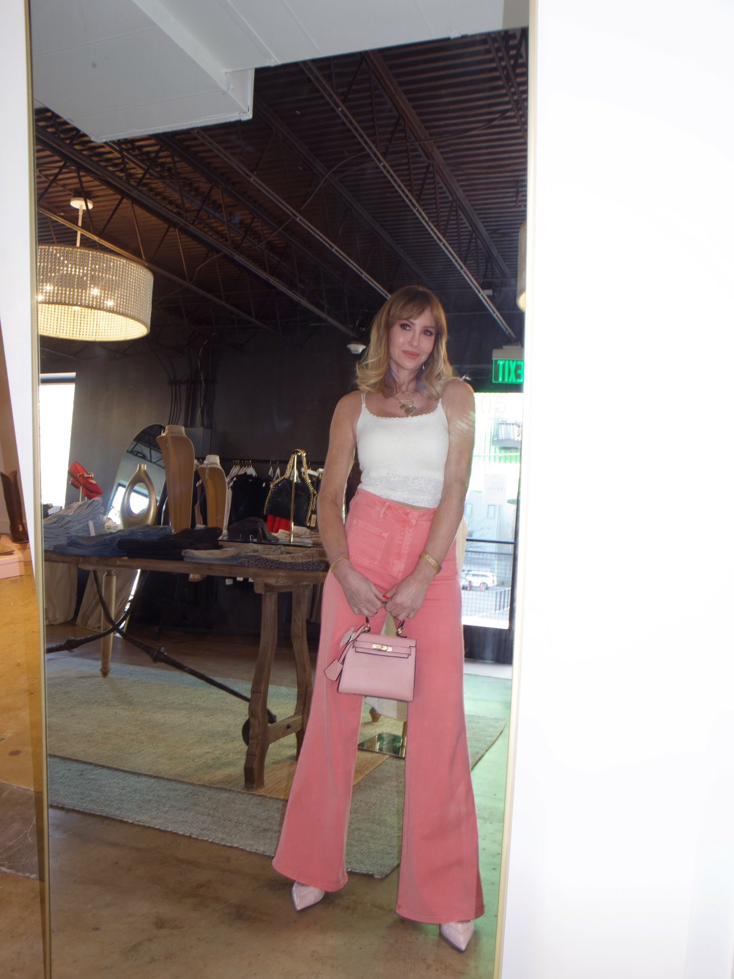 Ana Flared Jeans in Coral
