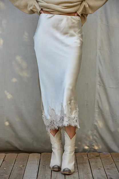 Satin Midi Skirt