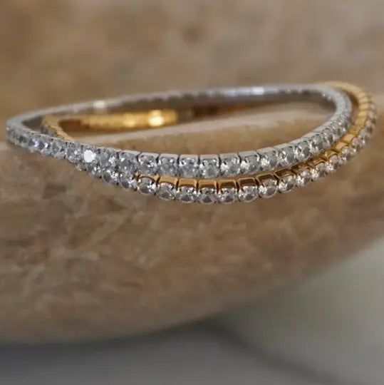 Stretchy Tennis Bracelet Gold