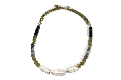 RN Biwa Pearl & Emerald Necklace