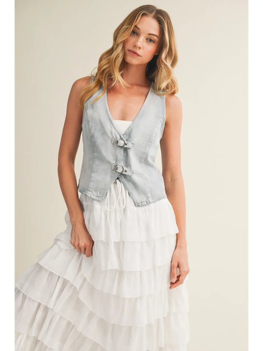 Light Wash Denim Vest