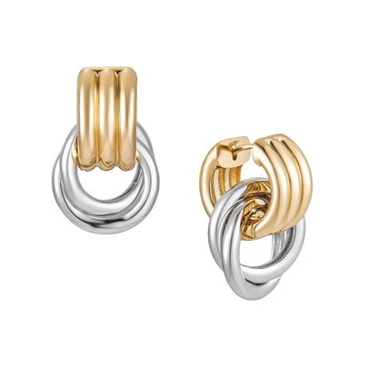 Olsen Convertible Hoops: Two-Toned