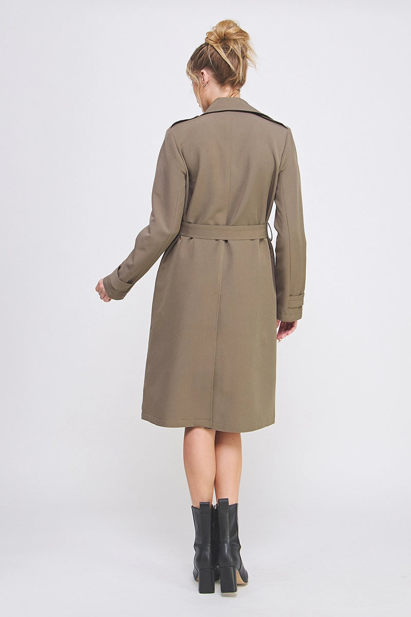 Long Open Front Trench Coat