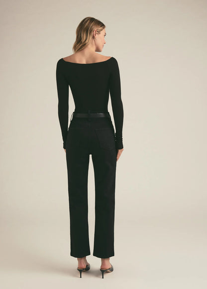 The Valentina Super High Rise Straight in Black