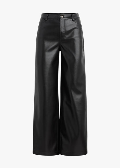 The Mischa Super High Rise Wide Leg Black Leather