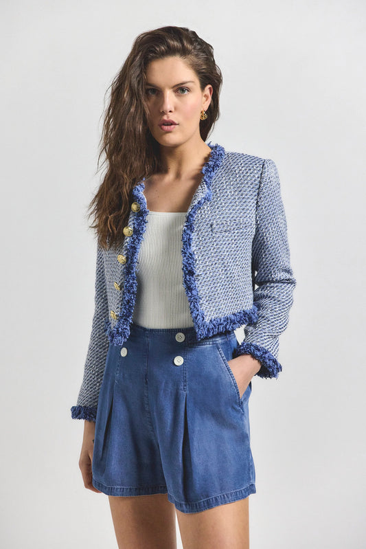 Millie Pleated Jean Shorts