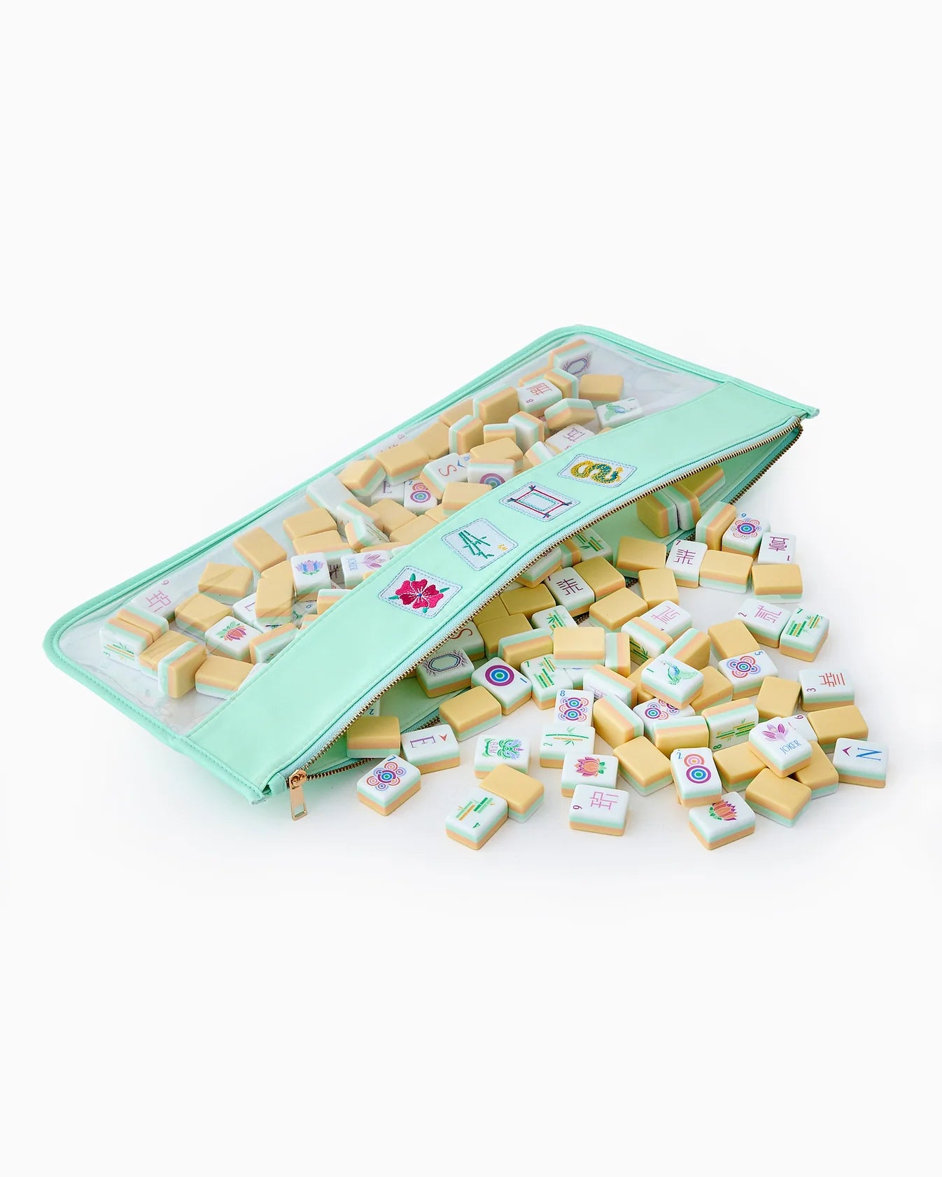 Mint Birdie Mahjong Bag